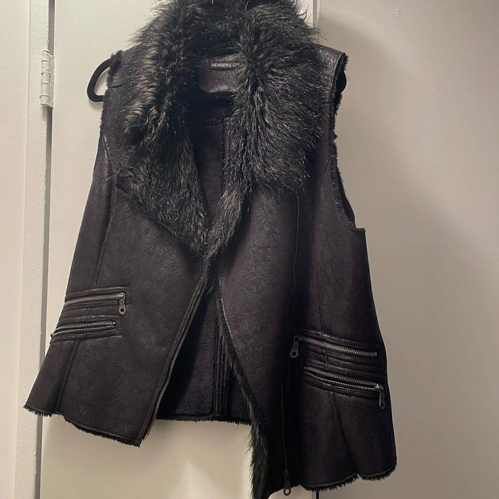 Members only faux fur vest